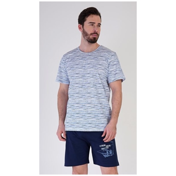 Módne modré pánske pyžamo Regata - XL