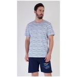 Módne modré pánske pyžamo Regata - XXL