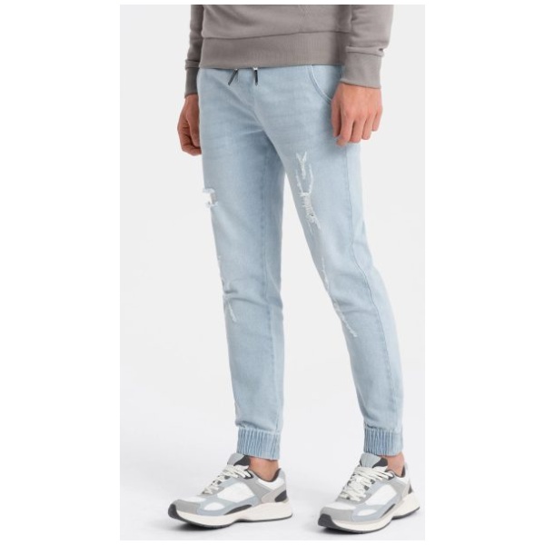 Módne pánske svetlo modré joggery V1 PADJ-0150 - S
