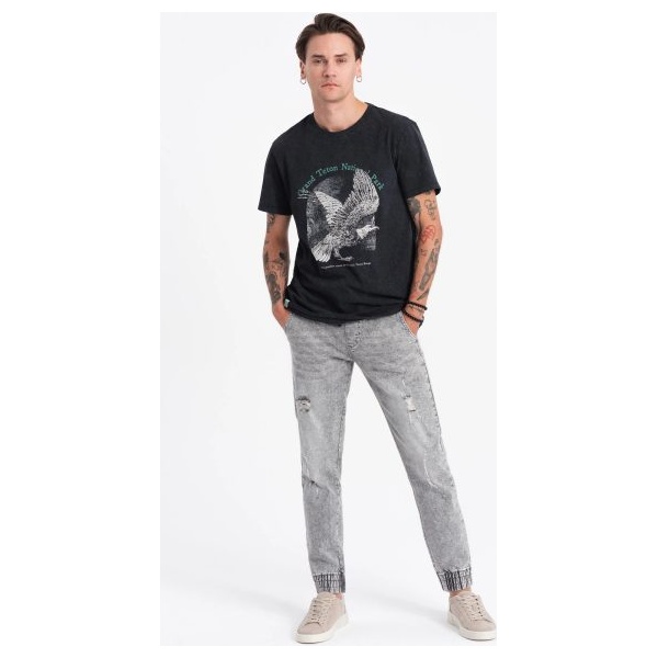 Módne pánske svetlo šedé joggery V4 PADJ-0150 - XL