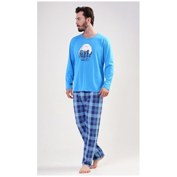 Modré pánske pyžamo Sleep well - XXL