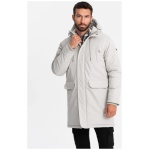 Nadčasová krémová pánska parka V1 JALJ-0166 - XXL