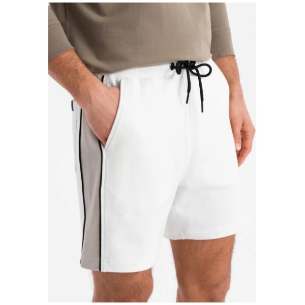 Nadčasové biele pánske kraťasy V1 SRSK-0182 - XXL
