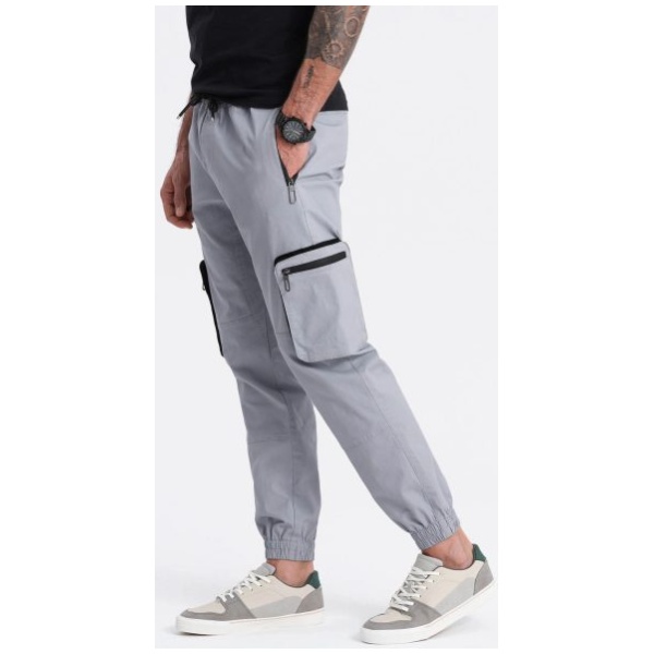 Nadčasové šedé joggery V8 PAJO-0135 - L