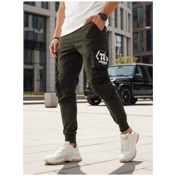 Nadčasové zelené joggery s vreckami - XXL
