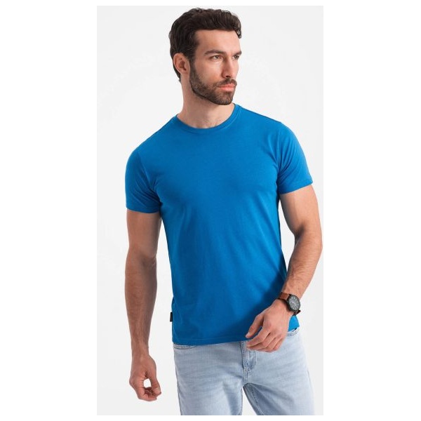 Nebesky modré bavlnené tričko V12 TSBS-0146 - 4XL
