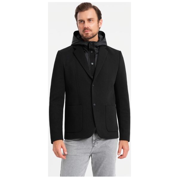 Neobyčajné čierne pánske sako V2 BLZB-0133 - XL