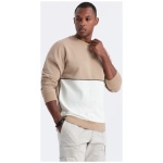 Nevšedná mikina v béžovej farbe V2 OM-SSNZ-0130 - L