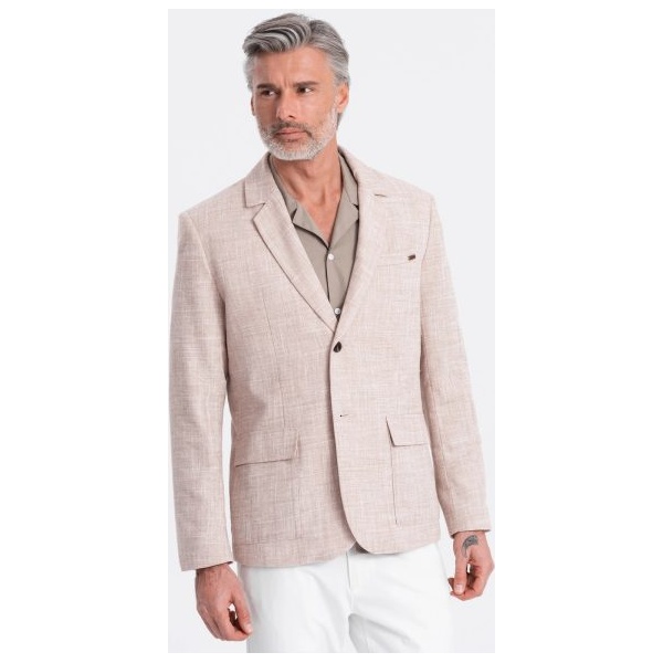 Noblesné béžové regular sako V2 BLZB-0128 - L