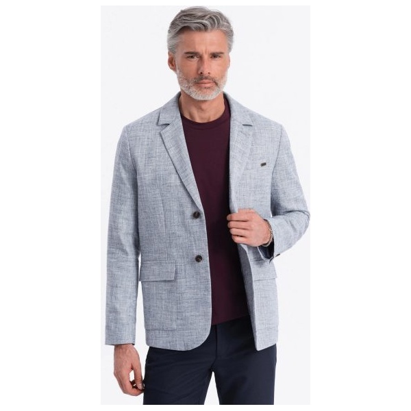 Noblesné modré regular sako V3 BLZB-0128 - L
