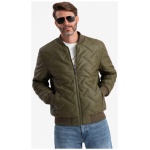 Olivová bomber bunda so vzorom V2 JALP-0196 - S