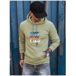 Olivová mikina s potlačou Good Vibes - 3XL