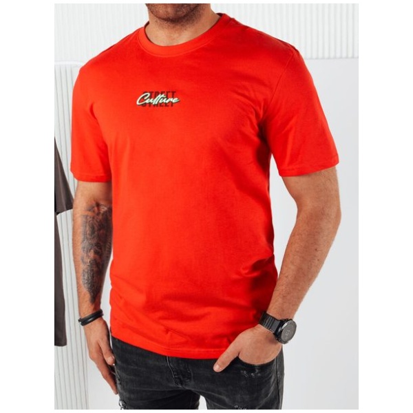 Oranžové tričko s trendy nápisom - XXL