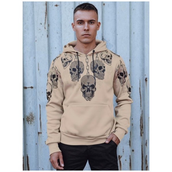 Originálna béžová mikina s potlačou - XXL