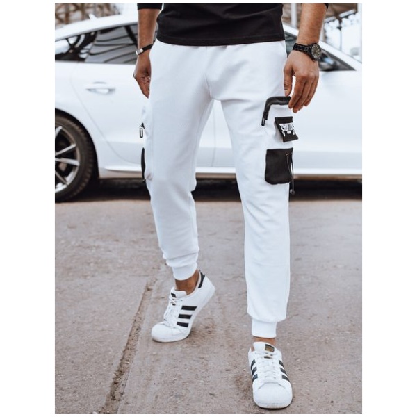 Originálne biele kapsáčové joggery - S