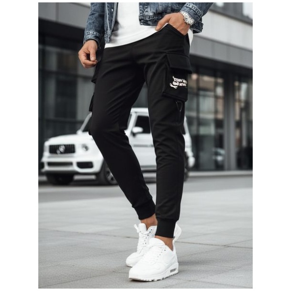 Originálne čierne pánske kapsáčové joggery - XL