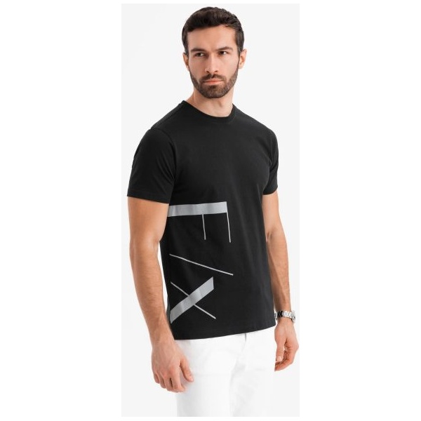 Originálne čierne tričko s nápisom V1 TSPT-0213 - L