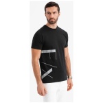 Originálne čierne tričko s nápisom V1 TSPT-0213 - XXL
