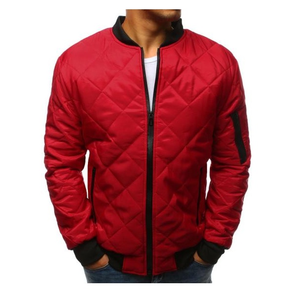 Pánska STYLE bunda prešívaná bomber jacket červená