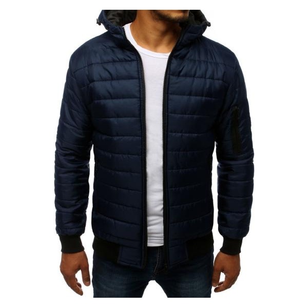 Pánska STYLE bunda prešívaná bomber jacket tmavo modrá