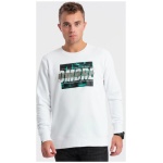 Pánska biela mikina s výrazným nápisom V1 SSPS-0156 - S