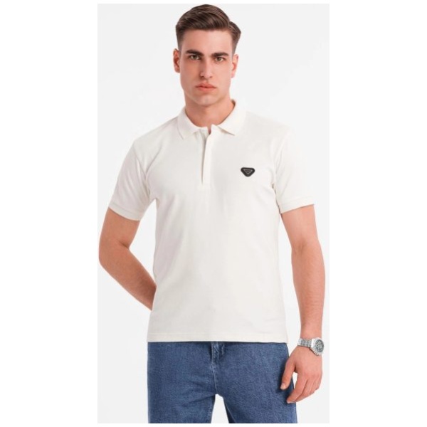 Pánska biela polokošeľa na zips V1 POSS-0148 - L