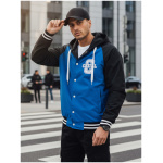 Pánska bomber bunda s kapucňou modrá Dstreet TX5023