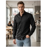 Pánska čierna elegantná košeľa - XL