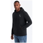 Pánska čierna mikina s logom a s kapucňou V1 SSNZ-0162 - XL