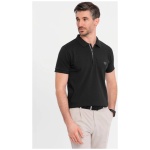 Pánska čierna polokošeľa na zips V6 POSS-0148 - XL
