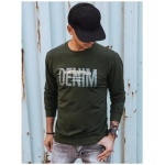 Pánska mikina s potlačou DENIM khaki