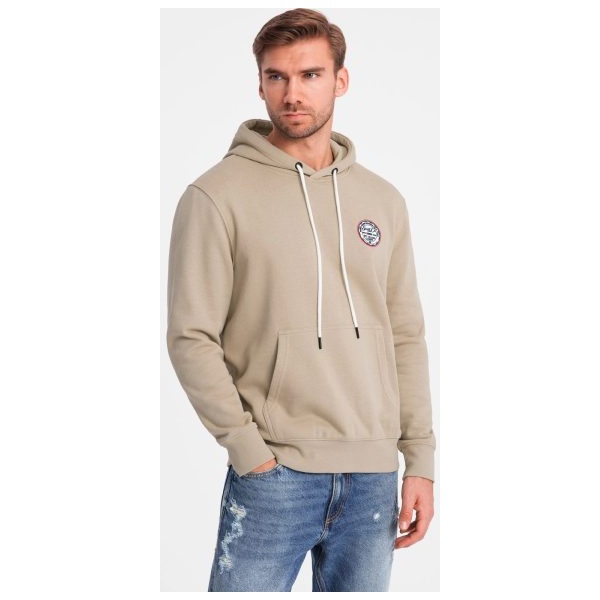 Pánska piesková mikina s logom a s kapucňou V3 SSNZ-0144 - XL