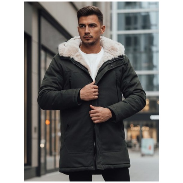 Pánska zimná parka v zelenej farbe - XL/52