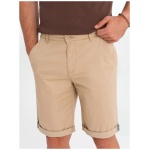 Pánske béžové chinos šortky s lemom V11 SRCS-0197 - M