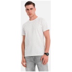 Pánske biele  tričko s trendy potlačou V3 TSFP-0250 - XXL