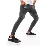 Pánske jeans nohavice s vreckami čierne STYLE