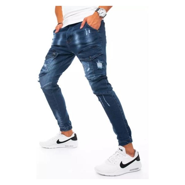 Pánske jogger nohavice tmavo modré FREE