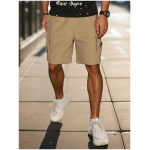 Pánske khaki cargo kraťasy Dstreet SX2505