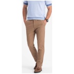 Pánske svetlo hnedé chinos nohavice slim fit V2 PACP-0186 - S
