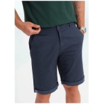 Pánske tmavomodré chinos šortky s lemom V10 SRCS-0197 - XL