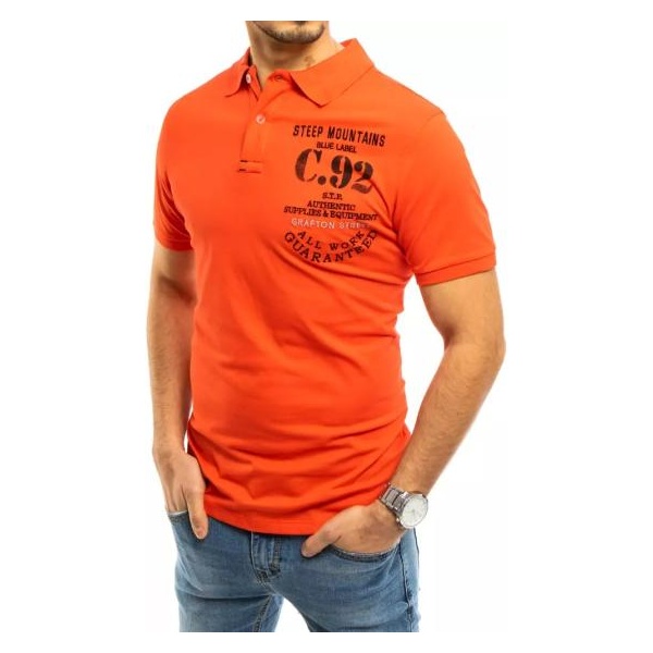 Pánske tričko s golierom oranžovej C92
