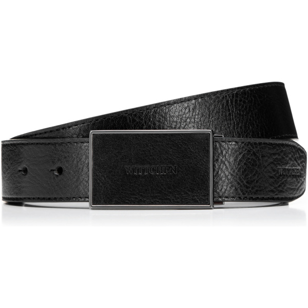 Pánsky kožený čierny opasok s koženou prackou – elegancia s výrazom 101-8M-211-1 skl.