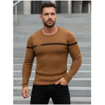 Pánsky sveter vo farbe camel WX1625