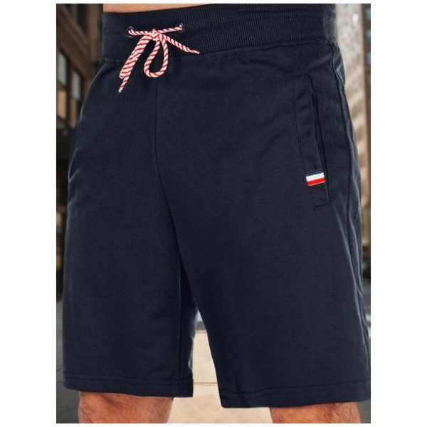 Pohodlné granátové kraťasy s logom - XL