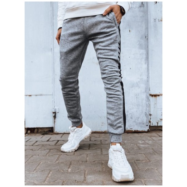 Pohodlné šedé trendy tepláky - XL