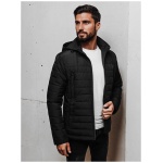 Prechodná trendy čierna bunda s kapucňou - XXL/54