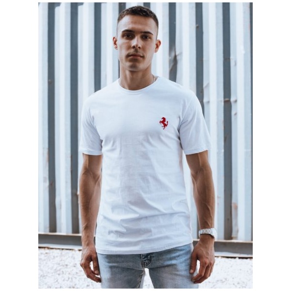 Pútavé biele tričko s logom - XXL