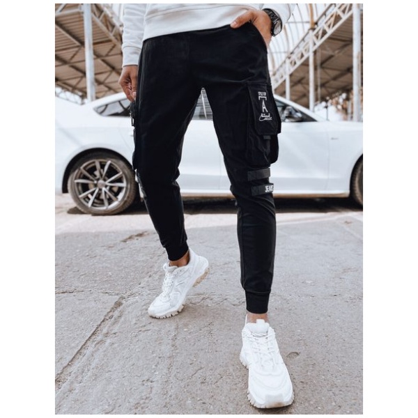 Pútavé čierne kapsáčové joggery - XXL