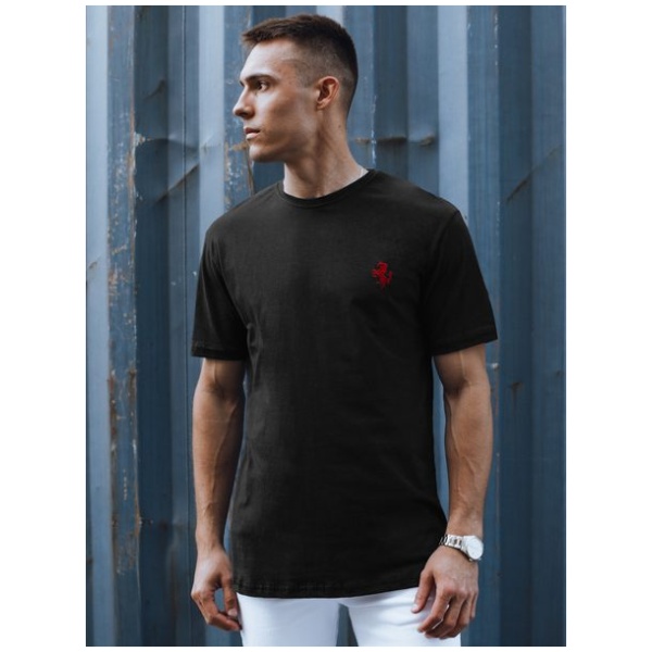 Pútavé čierne tričko s logom - XL