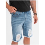 Pútavé svetlomodré rifľové kraťasy V2 SRDS-0157 - XXL